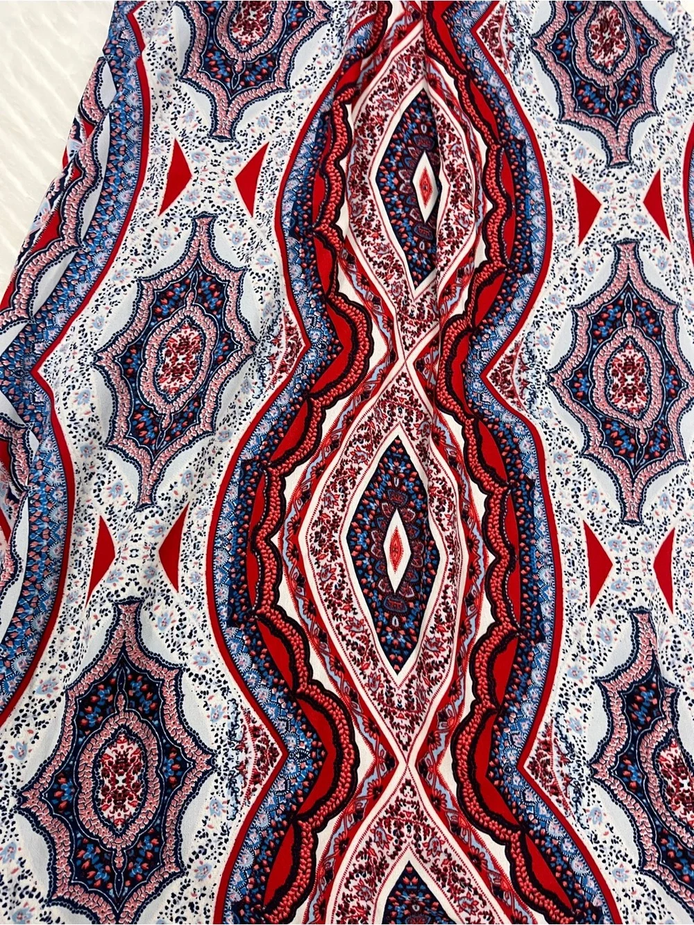 Speechless Sleeveless Paisley High Neck Dress Girls‎ 14 red white blue